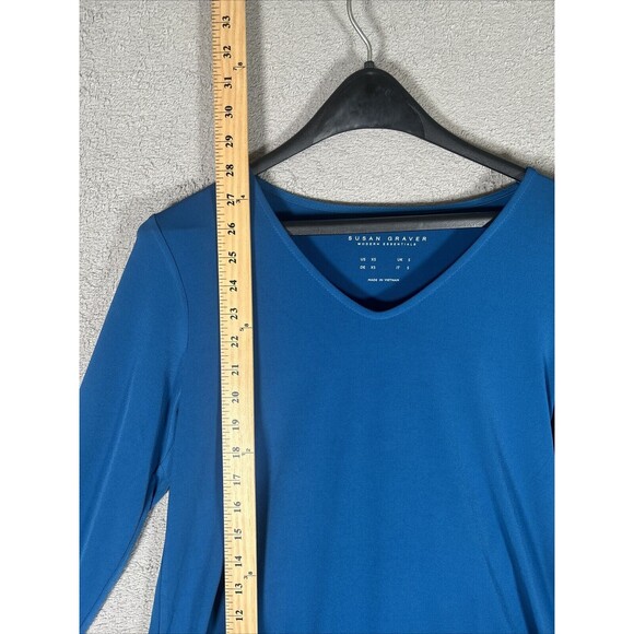 Susan Graver Modern Essentials Long Sleeve Blouse Women’s Size XS Blue - Picture 5 of 9